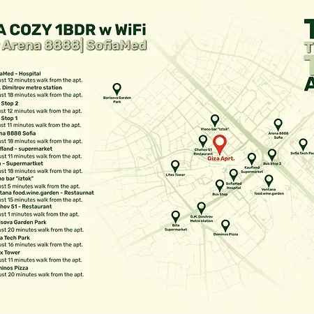 Apartman Giza Cozy 1bdr W Wifi Near Arena 8888 And Sofiamed